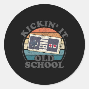 It Old School Retro 80s Video Game Gaming Gamer Gi Classic Round Sticker