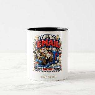 It Opened Email Personalized Funny Office Two-Tone Coffee Mug