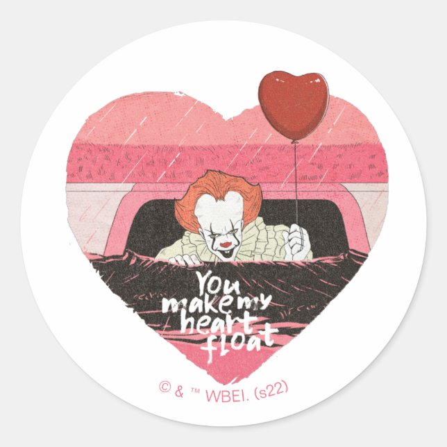 IT | Pennywise - You Make My Heart Float Classic Round Sticker (Front)