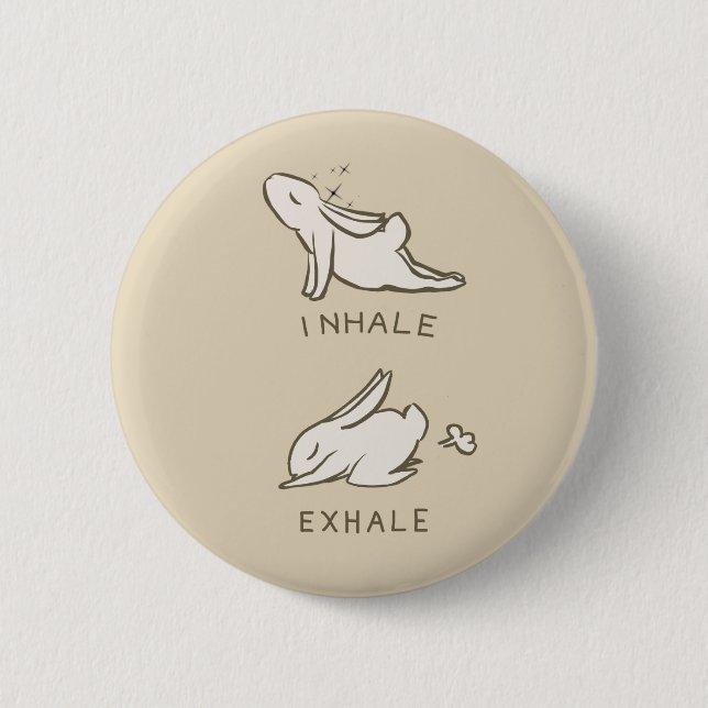 IT PLATES INHALES AND EXHALE BUNNY 2 INCH ROUND BUTTON (Front)