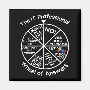 It Professional Wheel Of Answers Technical Suprter Magnet