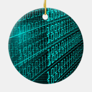 IT programming  computer binary code programmer Ceramic Ornament