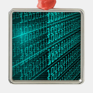 IT programming  computer binary code programmer Metal Ornament