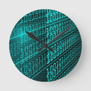 IT programming  computer binary code programmer Round Clock