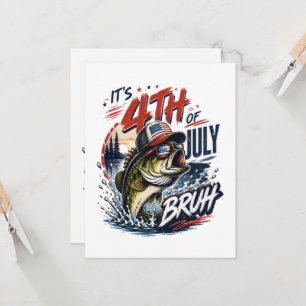 It’s 4th of July Bass Brute Fishing Invitation