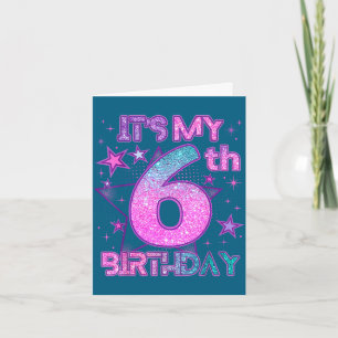 It’s 6th birthday k-pop girl 6 year birthday party card