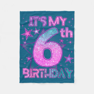 It’s 6th birthday k-pop girl 6 year birthday party fleece blanket