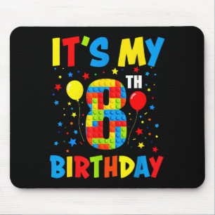 It’s 8th birthday 8 year old building blocks kids mouse pad
