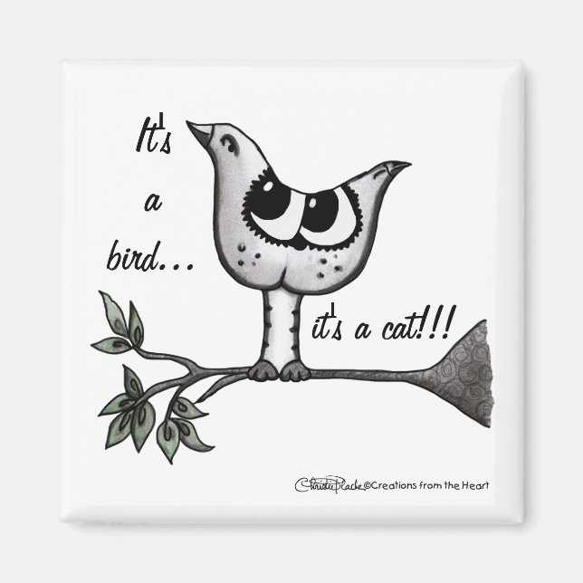It’s a bird… it’s a cat! -Optical Illusion Magnet (Front)