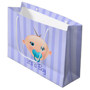 It´s a Boy Baby Face Blue - Large Gift Bag