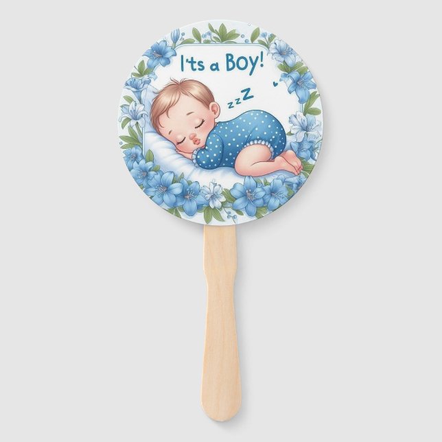 It’s a Boy Baby Shower  Hand Fan (Front)
