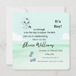 It’s a Boy Baby Shower Invitation Little Angel B