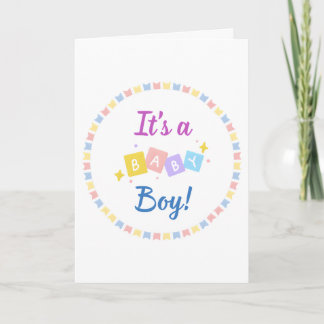 It’s a Boy Blue Baby Birth Announcement 