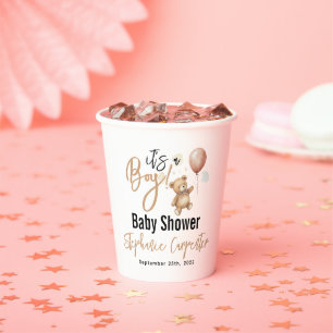 It’s a Boy! Cute Teddy Bear Baby Shower Paper Cups