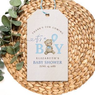 It’s a Boy, Cute Watercolor Bear Baby Shower boy Gift Tags