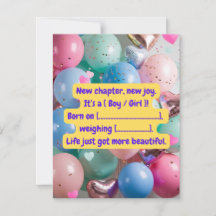"It’s a [Boy/Girl]!" Reveal Card
