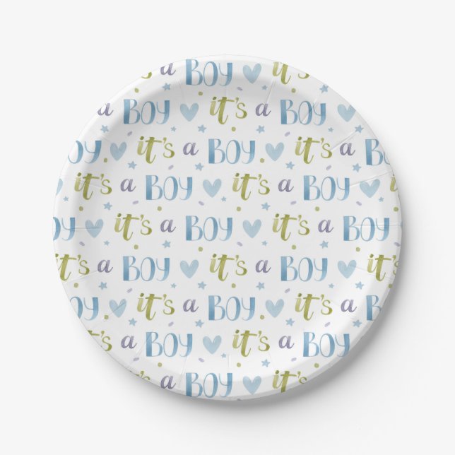 It’s a Boy New Baby Paper Plate (Front)