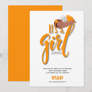 It’s a boy orange Announcement Card