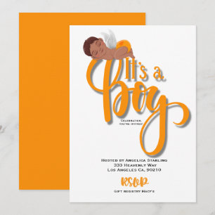 It’s a boy orange Announcement Card