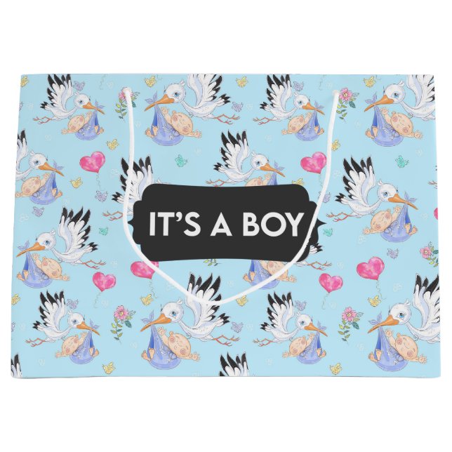 It’s a Boy Stork Baby Gift Bag (Front)