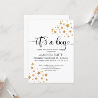 It’s a Boy Yellow Stars, Black & White Baby Shower