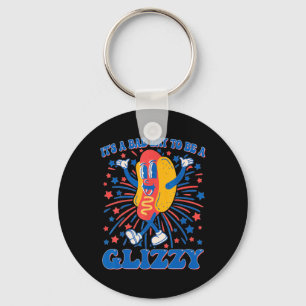 It’s A D Day To Be A Glizzy 4th Of July Hotdog Fun Keychain