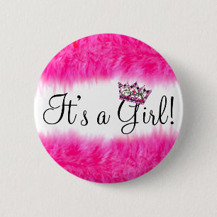  “It’s a Girl!” Baby Tiara 2 Inch Round Button