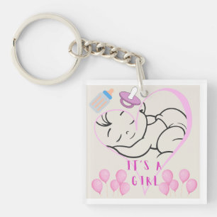 It’s a Girl” design to celebrate the arrival Keychain