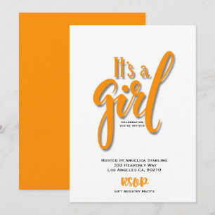 It’s a girl orange Announcement Card
