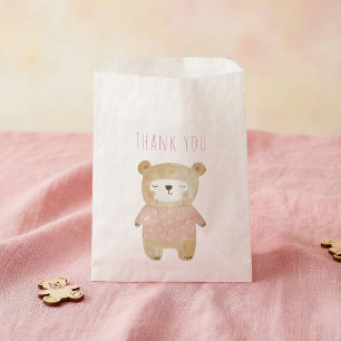 It’s a Girl Watercolor cute Bear Pink Baby Shower Favour Bag
