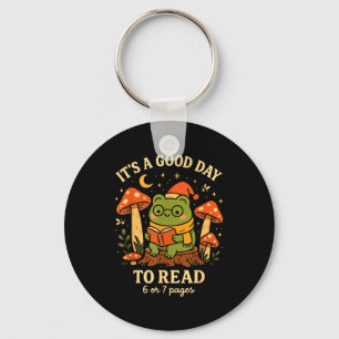 It’s A Good Day To Read 6 Or 7 Pages Cute Frog Rea Keychain