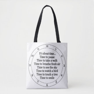 It’s about time clock nature exercise health-white tote bag