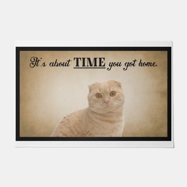 It’s About Time You Got Home American Cat Doormat (Front)
