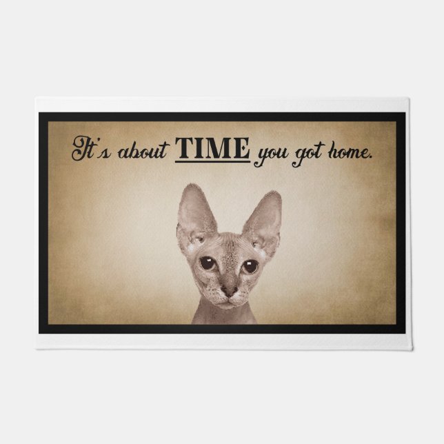 It’s About Time You Got Home American Cat Doormat (Front)