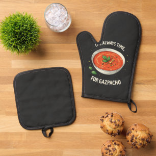 It’s Always Time for Gazpacho Tomato Soup Oven Mitt & Pot Holder Set