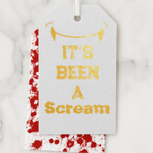 “It’s Been a Scream” Gold Foil Halloween Favor Tag
