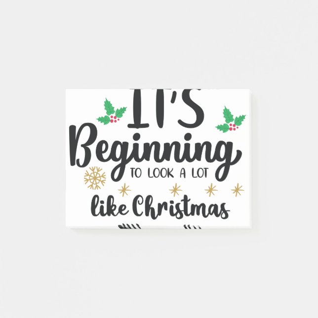 It S Beginning to Look A Lot Like Christmas Post-it Notes (Front)