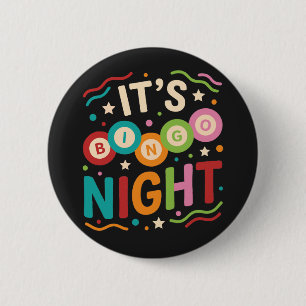 It’s Bingo Night Colourful Retro Bingo Player Part 2 Inch Round Button