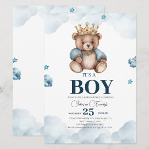 IT’S BOY Bear Baby Shower Invitation