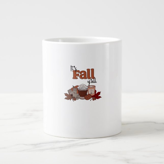 It’s Fall Y’all Aesthetic Simple Large Coffee Mug (Front)