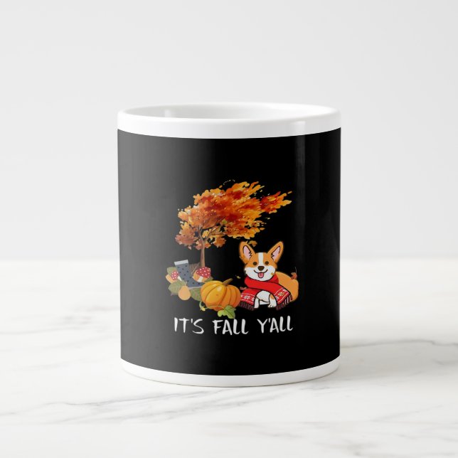 It’s Fall Y’all Autumn Cool Graphic Large Coffee Mug (Front)