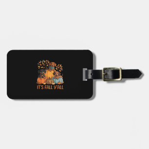It’s Fall Y’all Autumn Dachshund Pumpkins Fall Luggage Tag