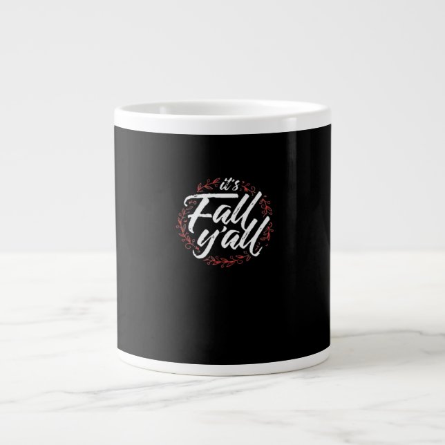 It’s Fall Y’all Autumn Design Creative Casual Large Coffee Mug (Front)
