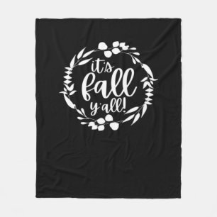 It’s Fall Y’all Autumn Design Minimal Clean Fleece Blanket