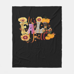 It’s Fall Y’all Autumn Design Minimal Clean Fleece Blanket