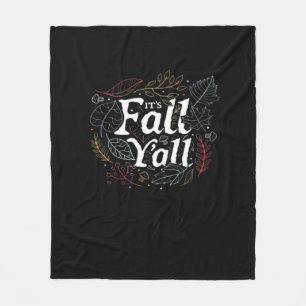 It’s Fall Y’all Autumn Design Retro Classic Fleece Blanket