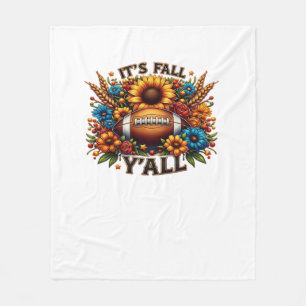 It’s Fall Y’all Autumn Football Fleece Blanket