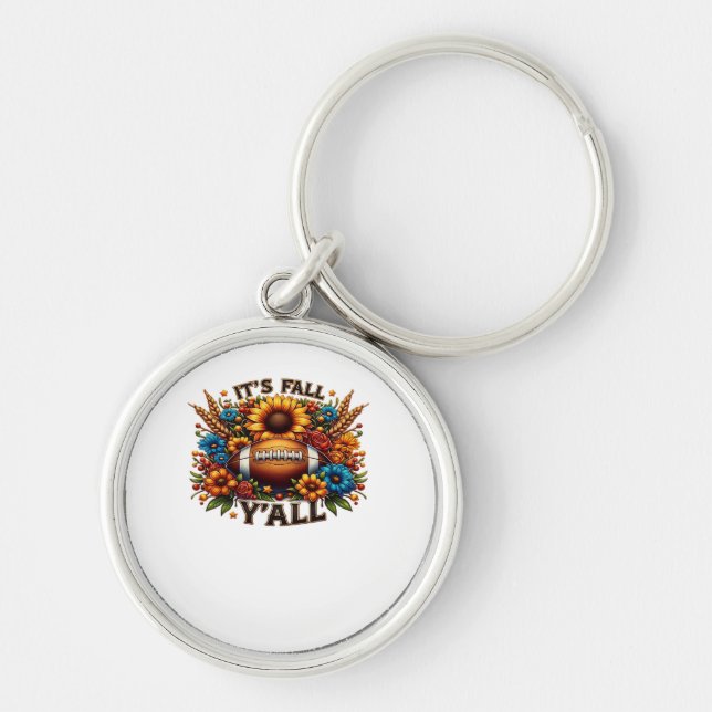 It’s Fall Y’all Autumn Football Keychain (Front)