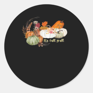 It’s Fall Y’all Autumn Halloween Design Fitted Classic Round Sticker