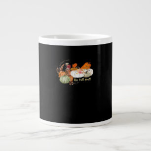 It’s Fall Y’all Autumn Halloween Design Fitted Large Coffee Mug